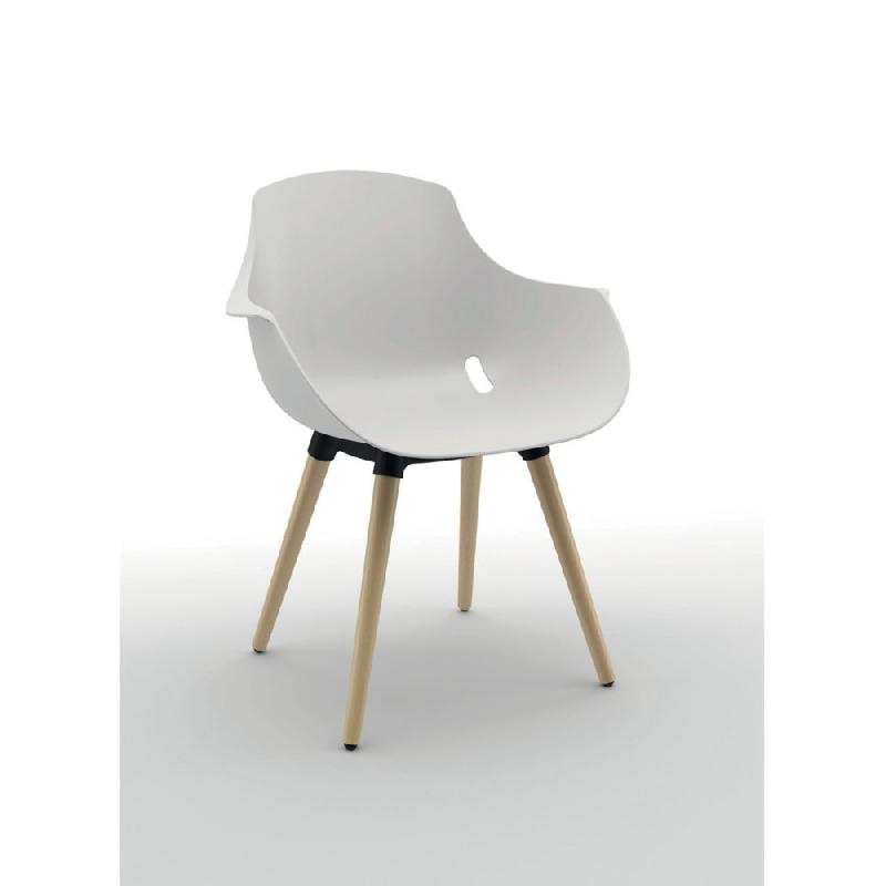 Chaise coque Vilma polypropylène blanc - pieds bois naturel_0
