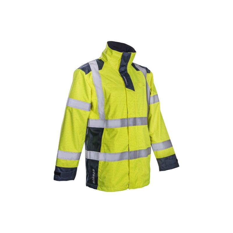 Parka de pluie - NOTT - 100% PES 300D oxford enduit PU + 100% Coton  160g/m2 - Jaune HV/marine - COVERGUARD | 5NOT16_0