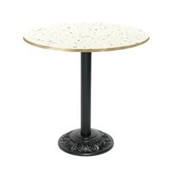 Restootab - Table style bistrot Ø70cm terrazzo cassata chants laiton - blanc TB-VRS-R70M-TER.CAS-LAI_0