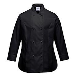 Portwest - Veste de cuisine manches longues pour femmes RACHEL Noir Taille L - L noir 5036108276394_0