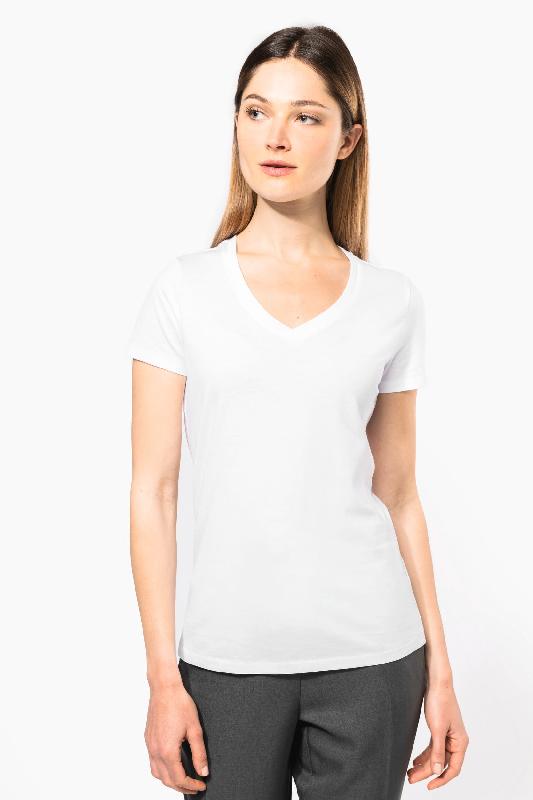 T-shirt Supima col V manches courtes femme -  Réf: K3003_0