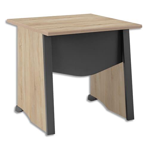 Gautier table bureau pied panneaux avec voile de fond l80xh74xp80cm. Finition mambo chêne sonoma-noir_0