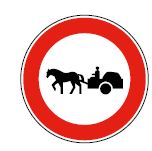 Panneau d'accès interdit aux véhicules à traction animale - B9c_0
