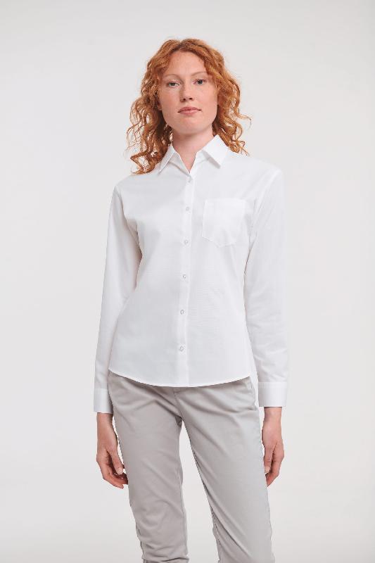 Chemise femme popeline pur coton manches longues -  Réf: RU936F_0