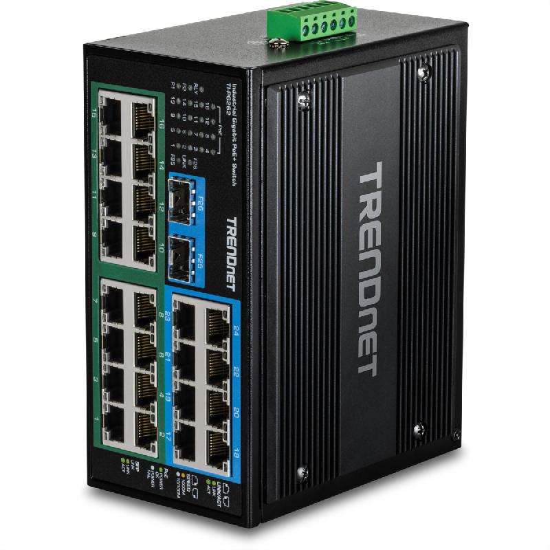 TRENDnet TI-PG262 Switch Rail DIN PoE+ Gigabit, industriel renforcé à 26 ports_0