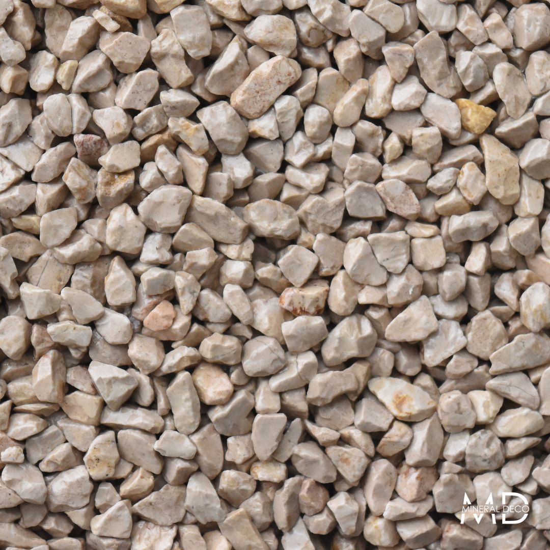 Gravier lavé séché de calcaire ton pierre 4/6 CREME (Premium) utilisé comme revêtement drainant- GAMME CONCASSÉ - P-CREME46_0