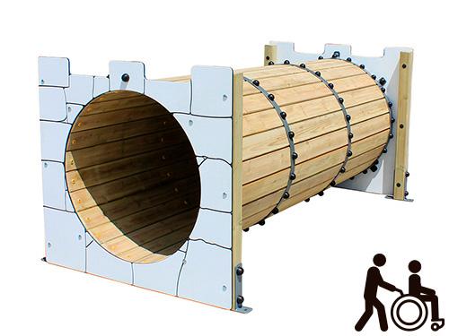 Tunnel château inclusif pour enfants de 1 à 12 ans en bois et acier peinte à la poudre_0