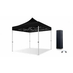 Xptent Tente Pliante 3X3 Structure Aluminium 45mm Toit 380g/m² Noir qualité Pro - noir aluminium TP4030033NO_0