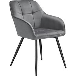 TecTake GmbH tectake Chaise MARILYN en velours - gris/noir, par pièce -405722 - gris 405722_0