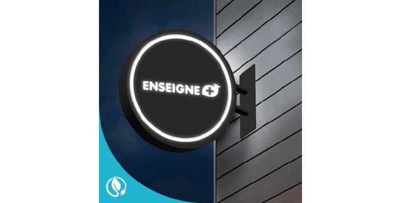 Enseigne drapeau ronde dibond ajouré led_0