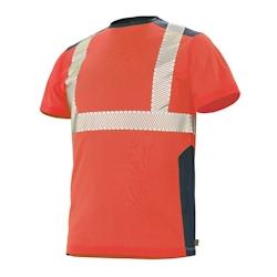 Cepovett - Tee-Shirt manches courtes Fluo Safe Rouge / Bleu Foncé Taille L - L 3603623485451_0