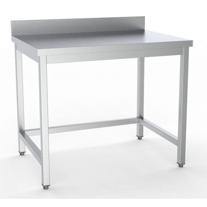 Table inox de travail dessous ouvert démontable avec dosseret profondeur 600mm longueur 1800mm - 7333.0044_0