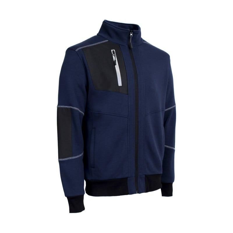 Veste thermique - MIKAN - Molleton 70% CO/30% PES 300g/m2 + Empiècements Ripstop - Marine/Réfléchissant - COVERGUARD | 5MIK120_0