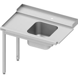 Romux® - Table d'entrée droite avec 1 bac 1000x750x880 mm | Table d'entrée pour lave-vaisselle à capot 1 mm d'épaisseur_0