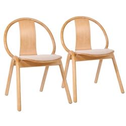 Oviala Business Lot de 2 chaises style scandinave en bois d'orme - Oviala - marron Bois massif 111847_0