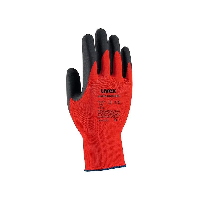 Gants de protection UVEX unilite 6605 rd taille 7  sachet de 10 paires_0