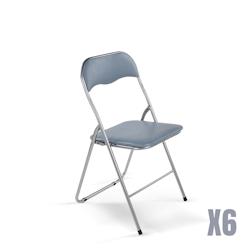Furniture Style Lot de 6 chaises pliantes grises. Modèle Sevilla - gris plastique JJJ0028GRX6_0