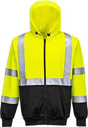 Sweat-shirt haute-visibilité jaune noir b315, m_0