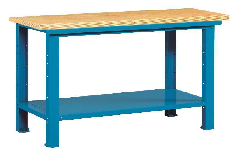 Etabli métal fortis l.1500 mm bois bleu_0