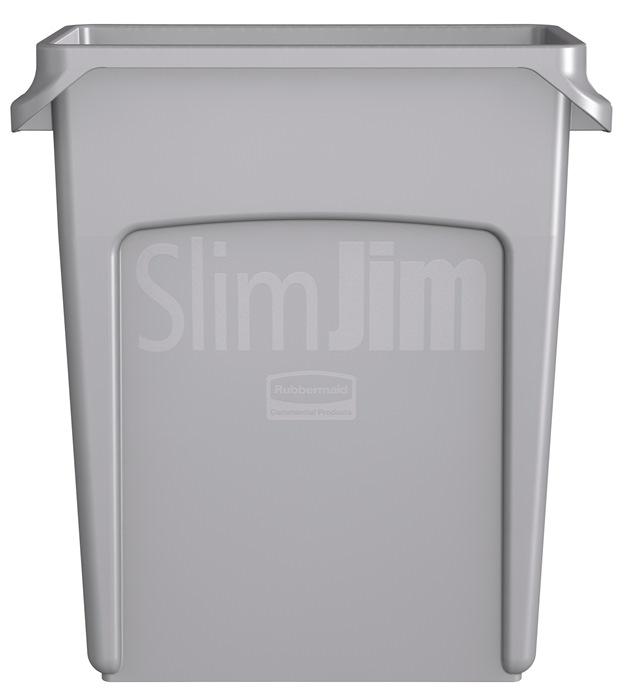 Poubelle de tri 60 l H635xl279xP558 mm gris avec canaux aération RUBBERMAID_0