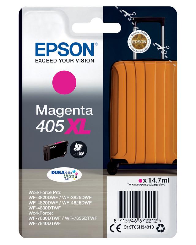 Epson 405 XL ''Valise'' Cartouche d'encre originale grande capacité C13T05H34010 - Magenta_0
