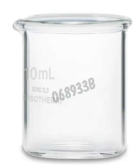 Bécher gradué 10 ml en verre borosilicaté forme basse_0