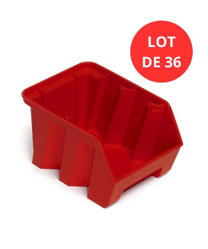 Lot de 36 bacs duetto 3,8 litres plastique rouge_0