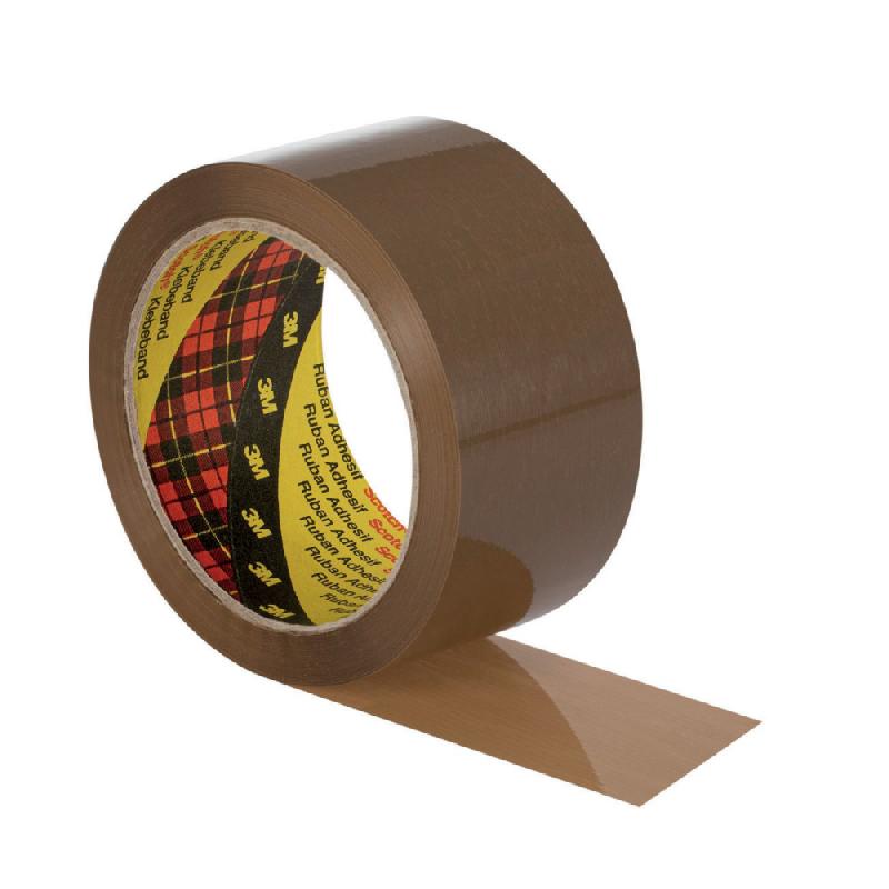 Scotch Ruban adhésif d'emballage polypropylène silencieux 28 microns - 50 mm x 66 m - Havane - lot de 6_0