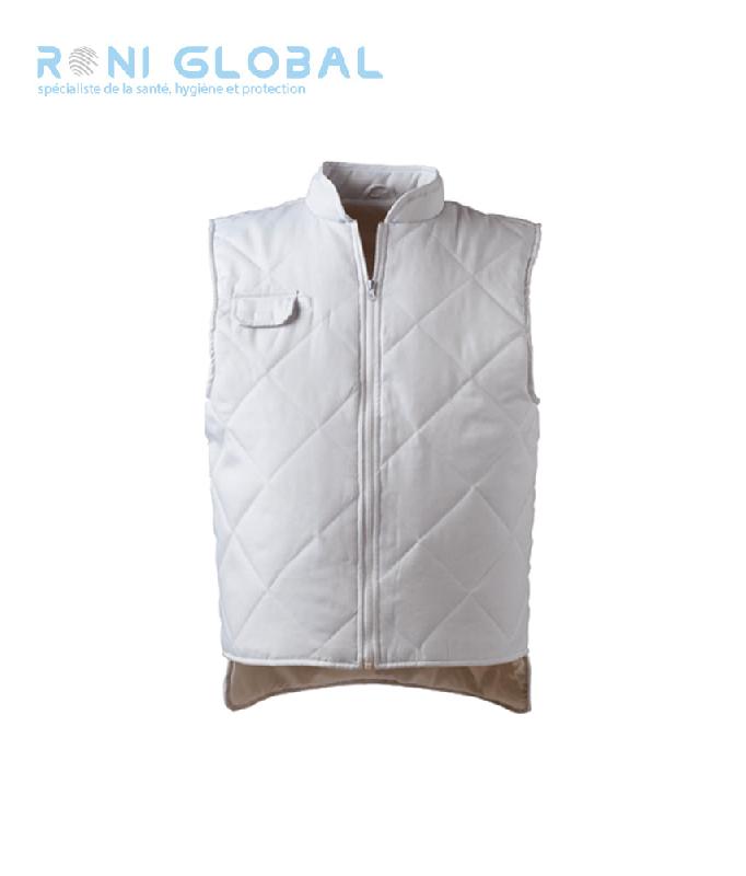 GILET DE TRAVAIL THERMIQUE BLANC EN POLYESTER ET COTON 3 POCHES - ALBATROS COVERGUARD_0