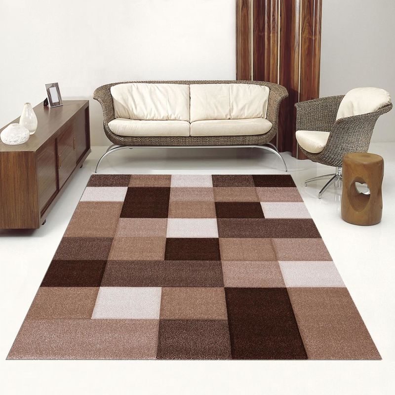 TAPIS MODERNE 200X290 CM RECTANGULAIRE INVENTE MARRON SALLE À MANGER