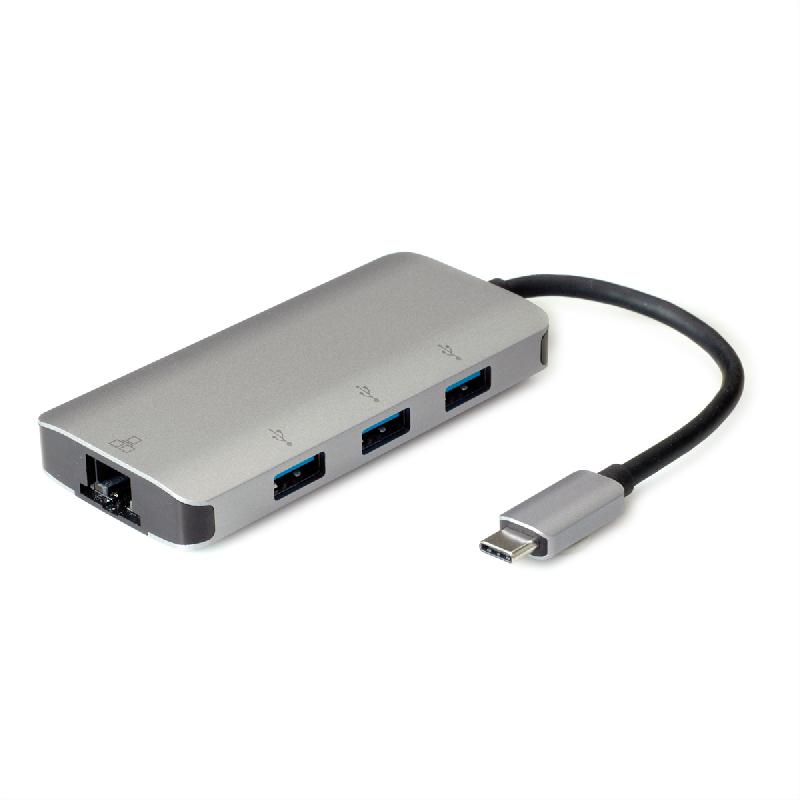 ROLINE Convertisseur USB 3.2 Gen 1 - Gigabit Ethernet + Hub 3x_0