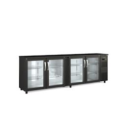 CORECO Arriere Bar 4 Portes Vitrees - +2/+8 - 2565X530X820/880 - Exterieur Acier Galvanise Plastifie Noir - Capacite 650L SBE-250 - noir SBE-250_0