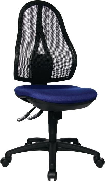 Chaise de bureau pivotante avec technique de synchr. Ponctuelle bleue 430-510 mm sans accoudoirs capacité charge 110 kg TOPSTAR_0