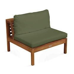 Oviala Business Fauteuil de terrasse bas en bois d'eucalyptus vert sauge - vert Bois massif 112153_0