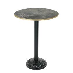 Restootab - Mange-debout style bistrot Ø70cm pierre metallisee chants laiton - gris TB-VRSFF-R70M-P.METAL-LAI_0