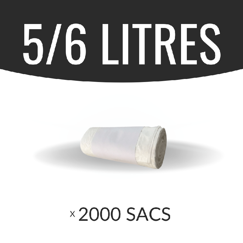 Sac poubelle - 5 l - blanc - haute densité - colis de 2000 sacs_0