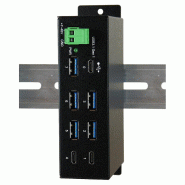 EX-1196HMS Hub 7 ports USB 3.2 Gen1 type C, protection de surtension