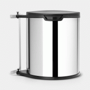 Built-in Bin -15 litres Brabantia - Poubelle encastrable pratique en acier brillant - Volume S (15 L)