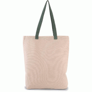 Sac shopping à soufflet avec poignées contrastées -  Réf: KI0278