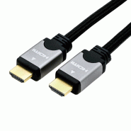 ROLINE Câble HDMI High Speed avec Ethernet, noir/argent, 1 m