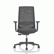 Fauteuil de bureau ADJUST noir avec accoudoirs - pivotant, ergonomique et design