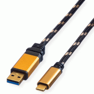 Roline gold câble usb 3.2 gen 1, a-c, m/m, retail blister, 1 m