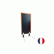 Panneau trottoir - Piétement métal blanc avec cadre bois dimensions 120 x 65 cm - Référence : PFN48OR