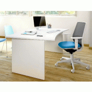 Bureau individuel forme arrondie pied panneau So Jumilla