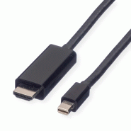 VALUE Mini DisplayPort Câble, Mini DP - UHDTV, M/M, noir, 1 m