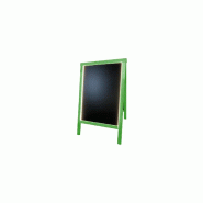 Chevalet stop trottoir en bois avec éclairage LED - 90 x 55 cm - Référence : LSTF49VE+LED