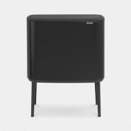 Poubelle Bo Touch Bin - 3 x 11 litres - Matt Black - Idéale pour trier les déchets avec style