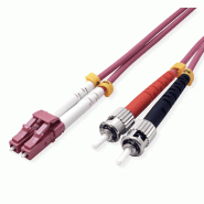 VALUE Câble FO 50/125µm, LC/ST, OM4, violet, 5 m
