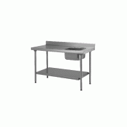 Table inox TOURNUS EQUIPEMENT avec bac à droite 400x400x250 mm AISI 441 écologique