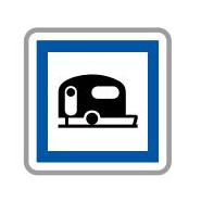 Panneau de signalisation indication Terrain de camping pour caravanes et autocaravanes - CE4b
